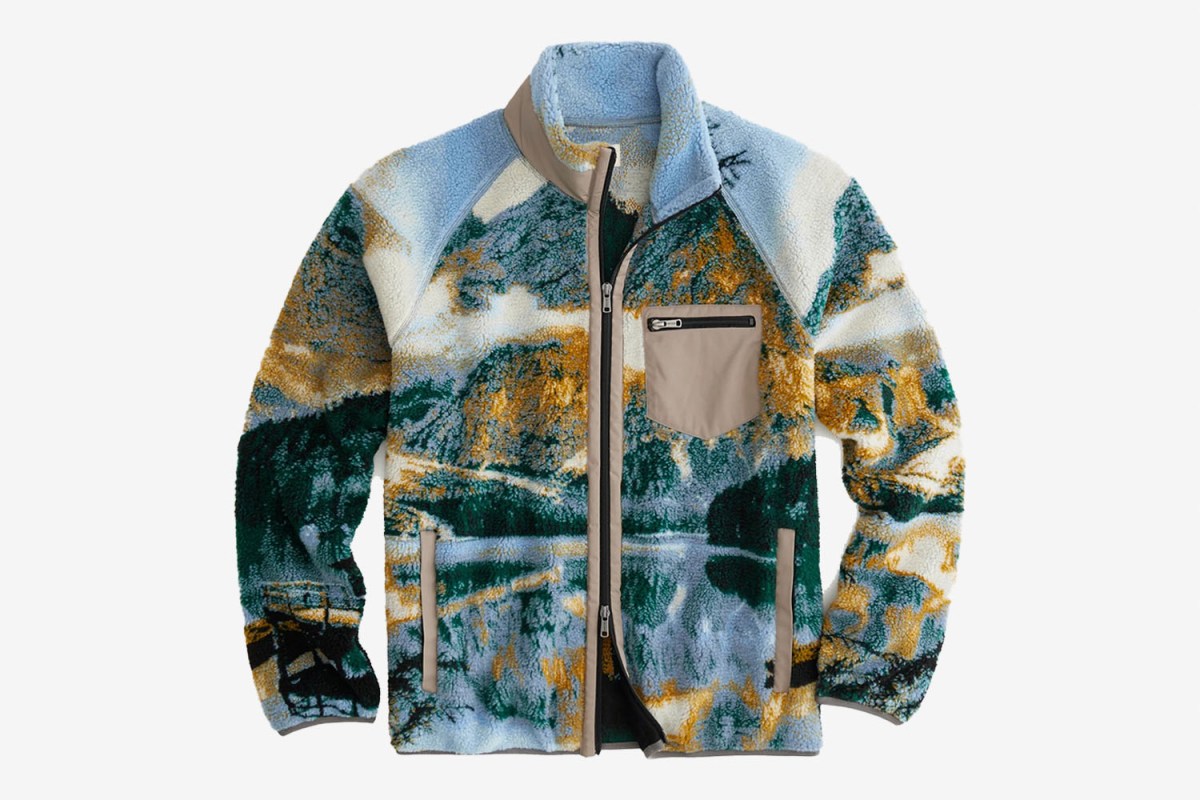Todd Snyder Scenic Print Italian Recycled Fleece Full-Zip Jacket