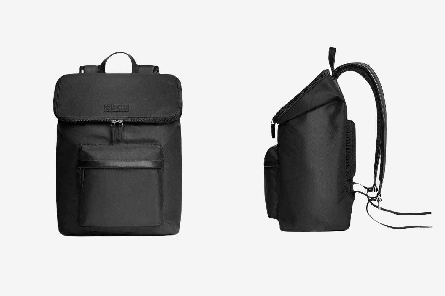 Front and side views of the Carl Friedrik Day-to-Day Backpack