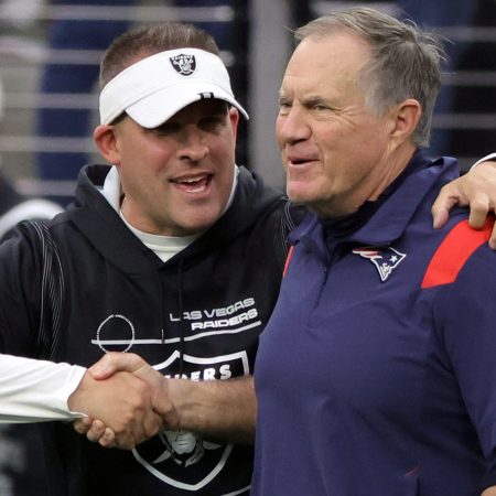 Josh McDaniels is out as the coach of the Las Vegas Raiders.