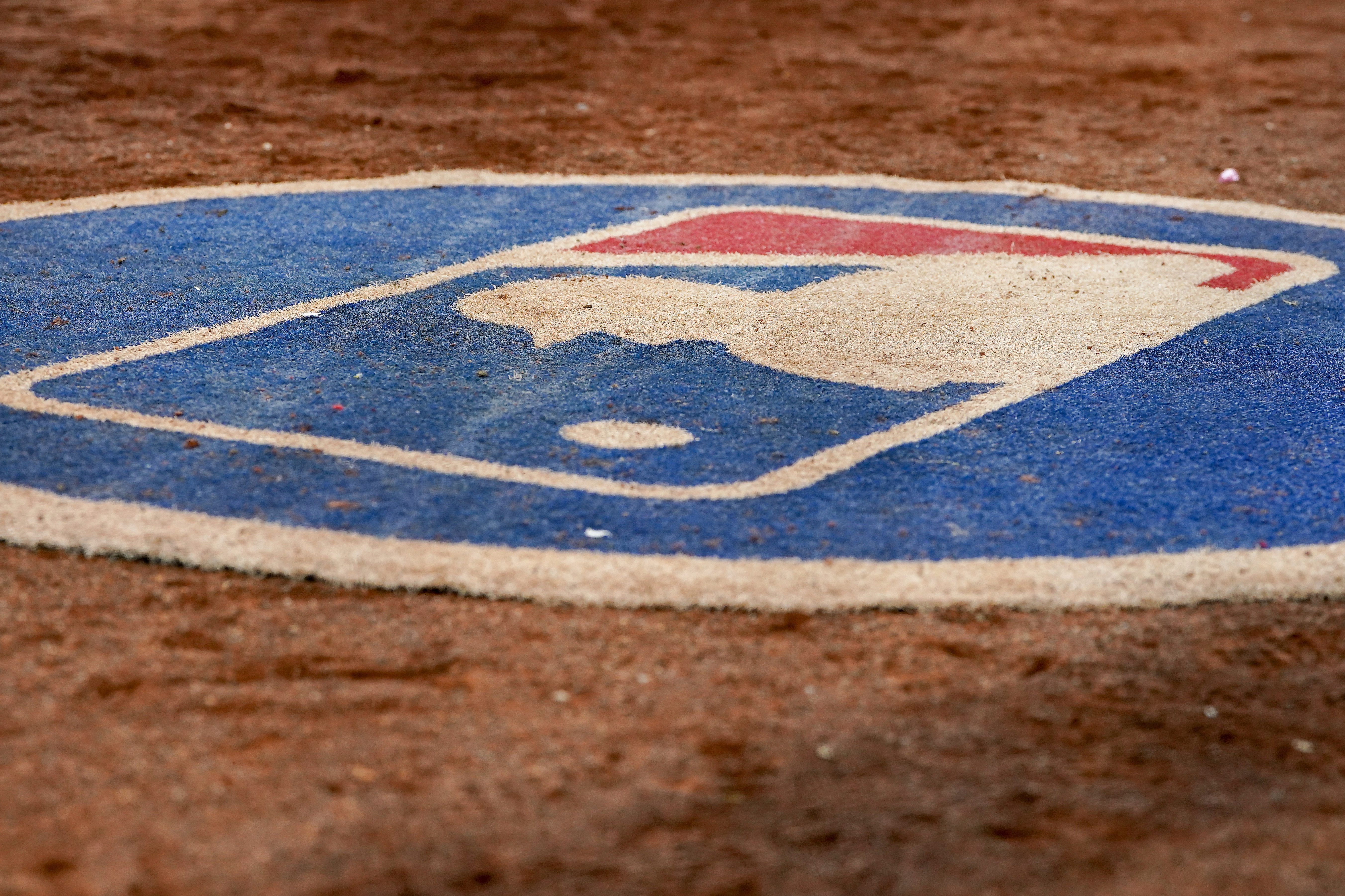A general view of the MLB logo.