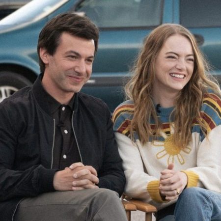 Nathan Fielder and Emma Stone in "The Curse"
