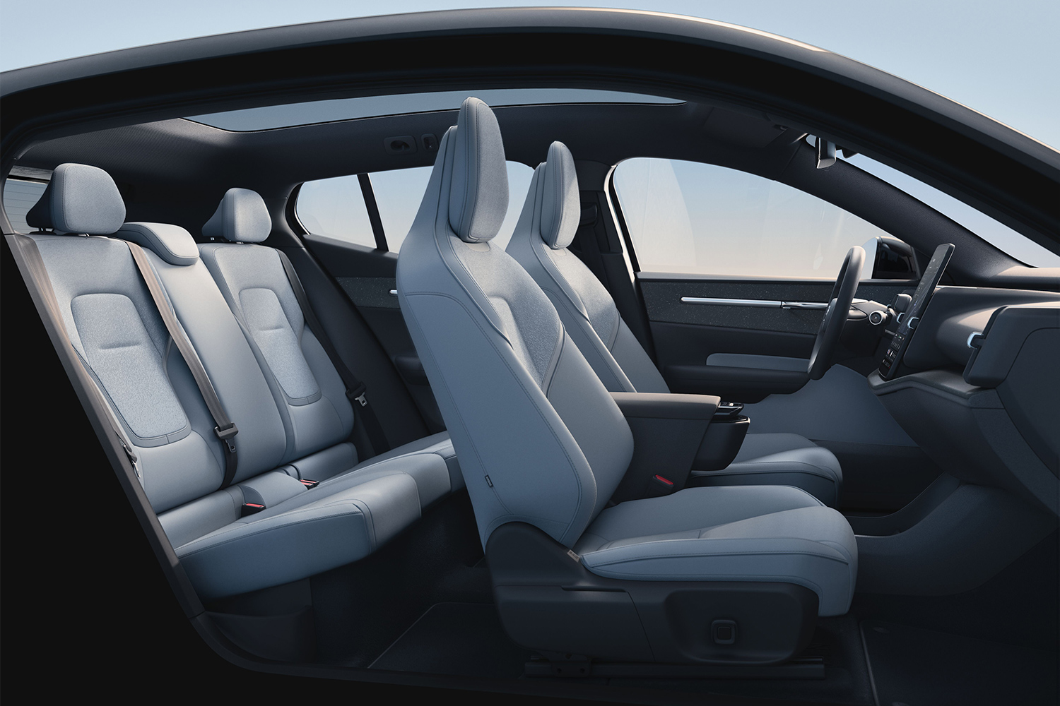 The seat layout in the Volvo EX30