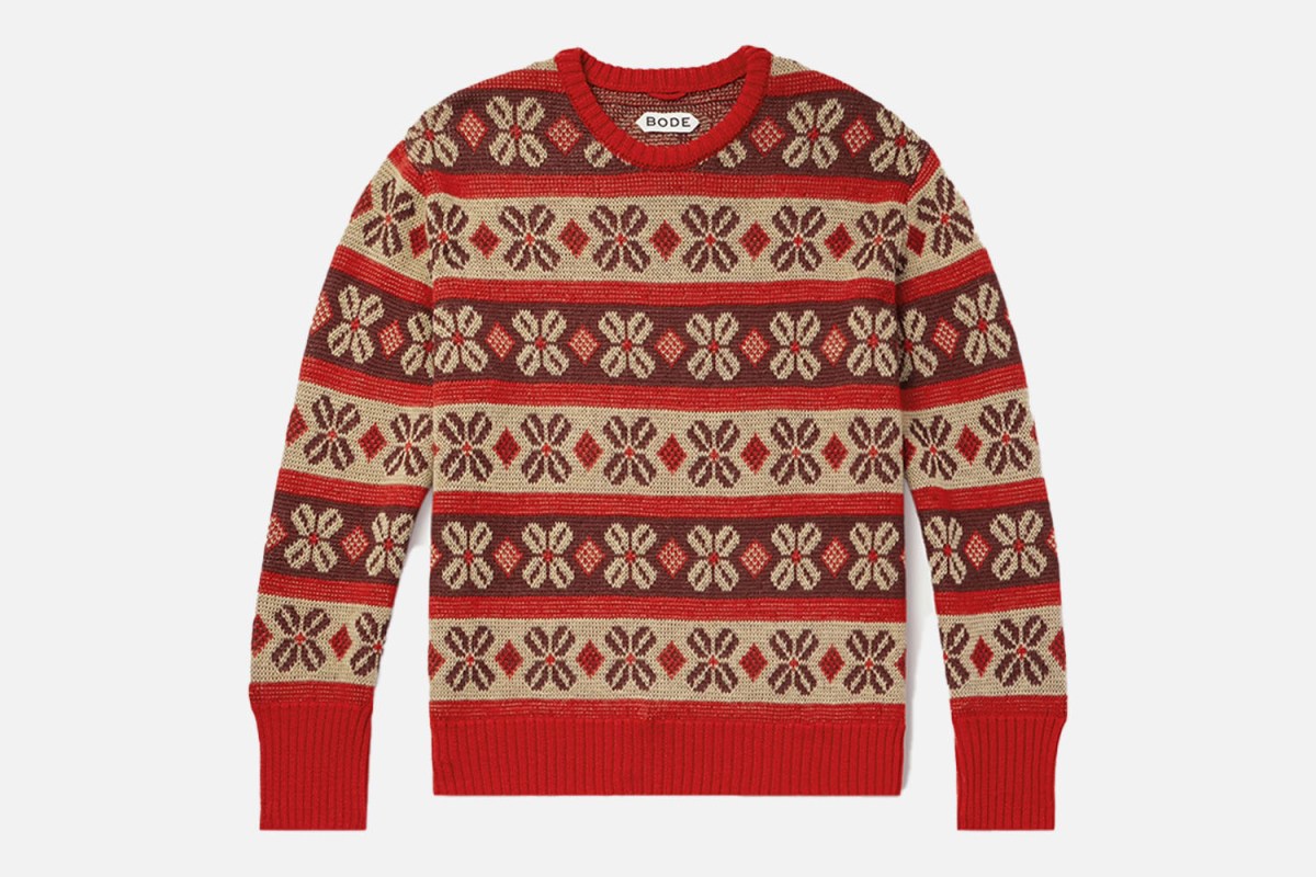 Bode Begonia Wool-Jacquard Sweater
