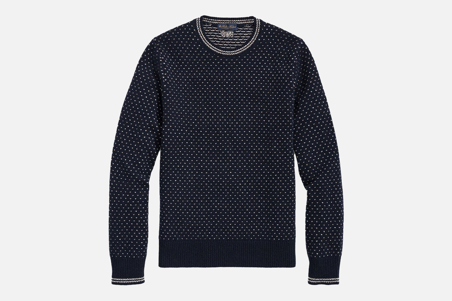 Brooks Brothers Merino Wool Crewneck Dot Jaquard 1818 Sweater