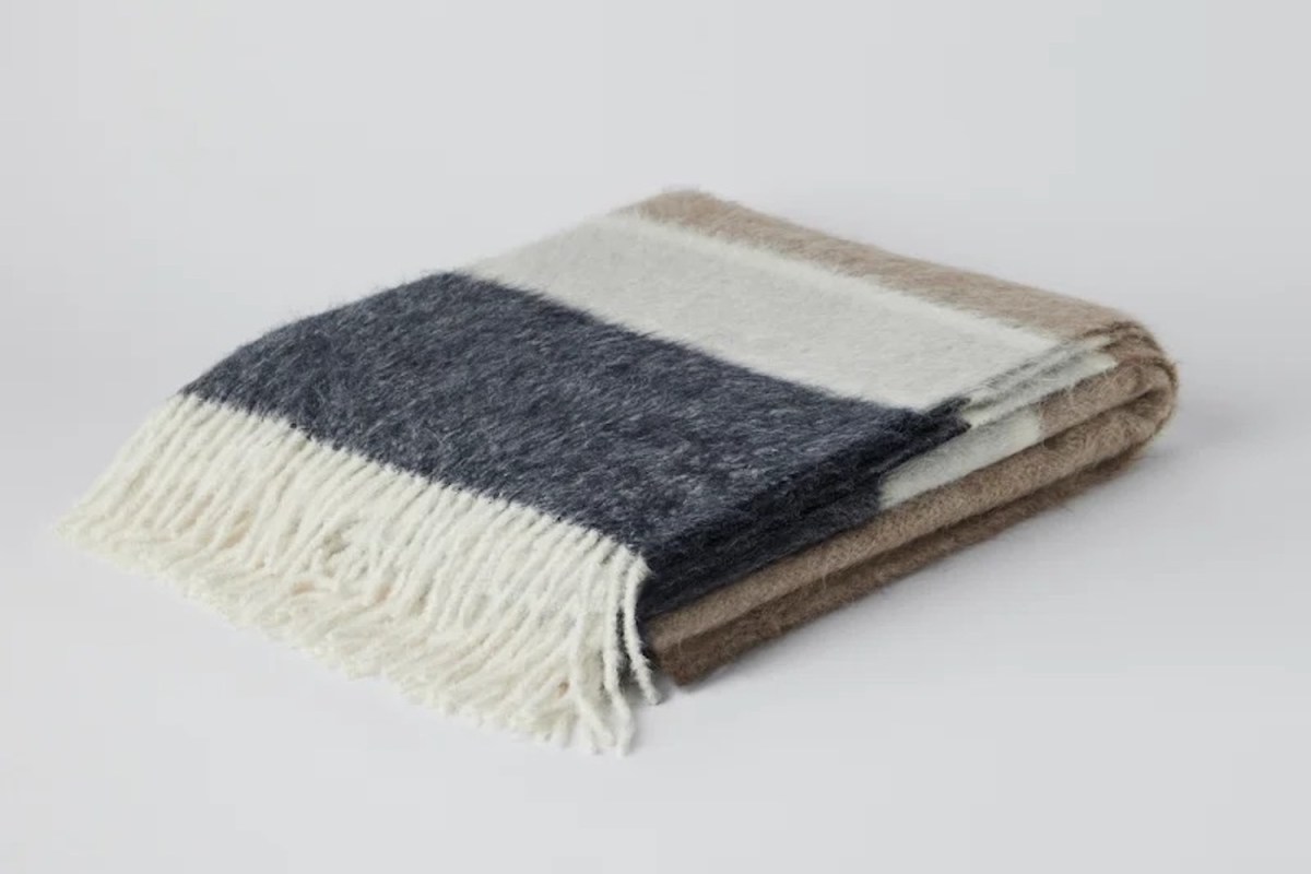 Brunello Cucinelli Striped Alpaca and Wool Fringe Throw