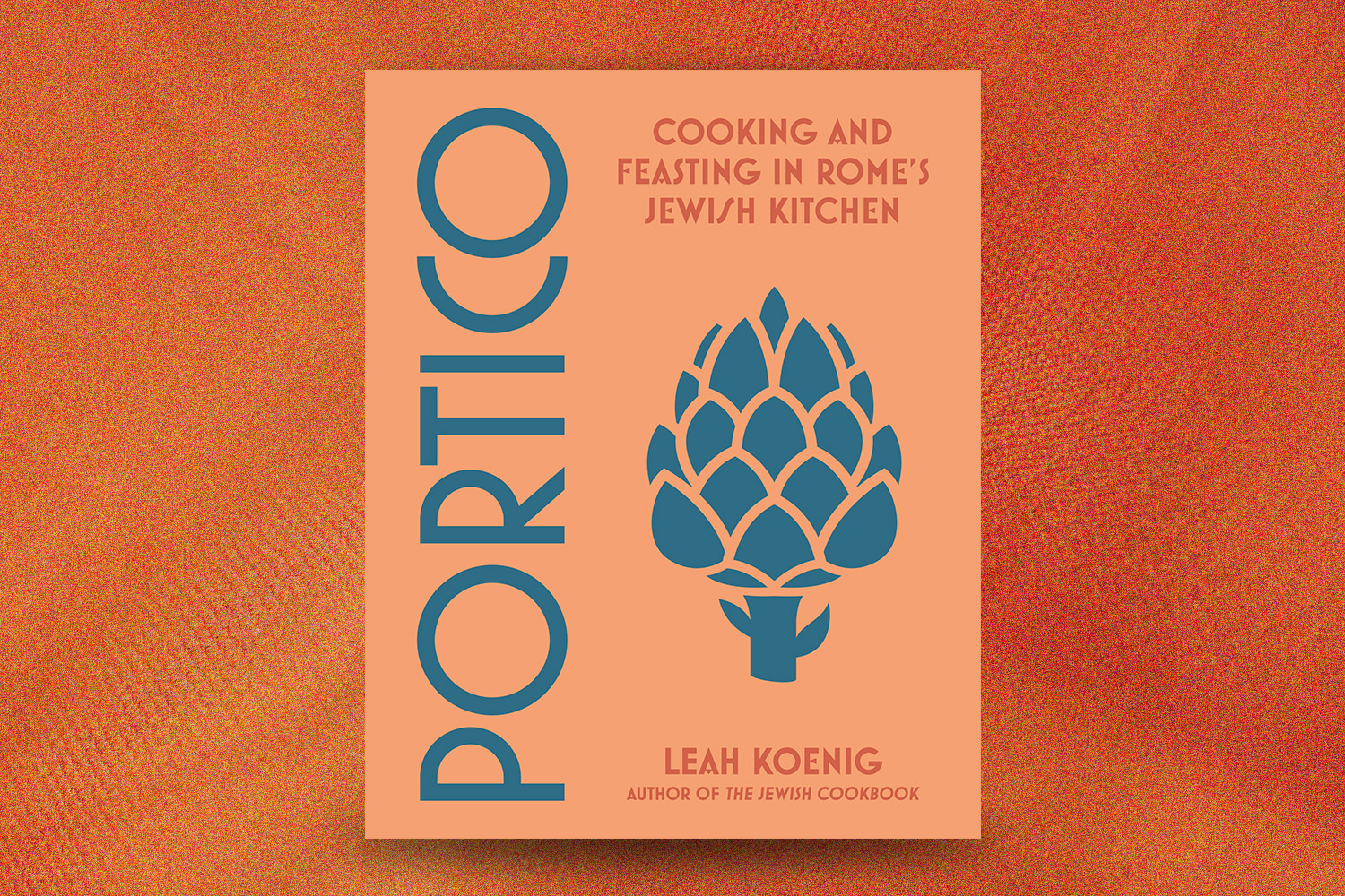 portico cookbook on an orange background