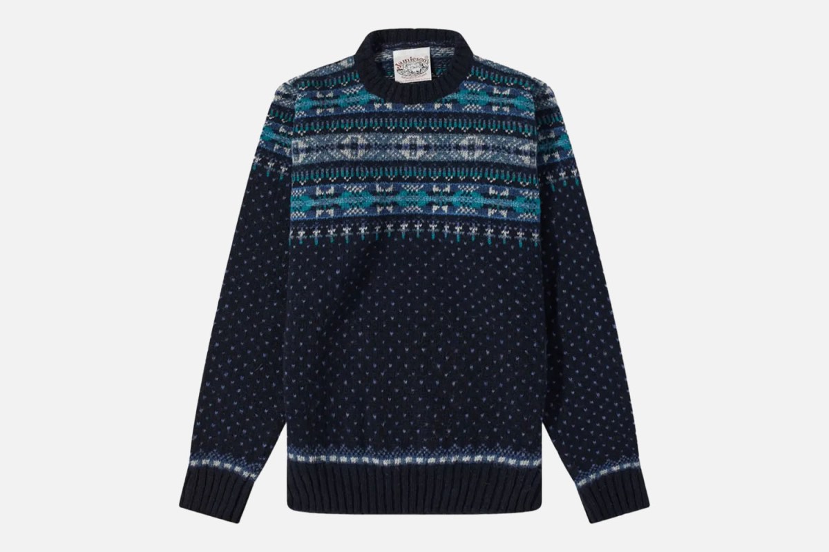 Jamieson’s of Shetland Nordic Fair Isle Crew Knit Sweater