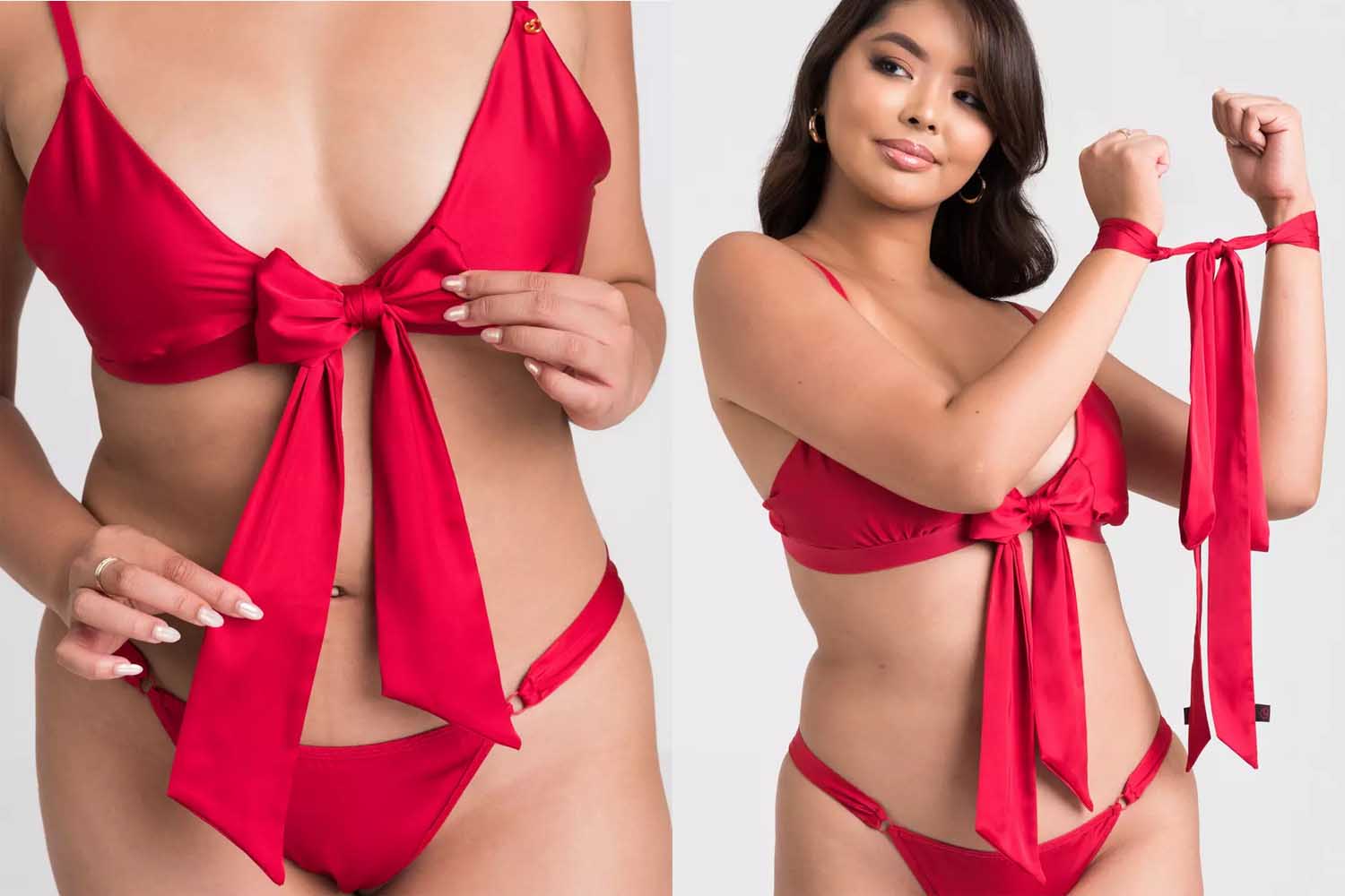 Lovehoney Unwrap Me Red Satin Bra Gift Set