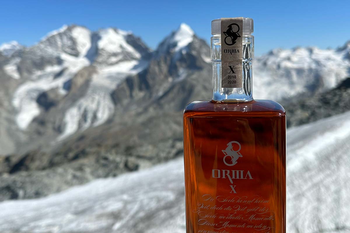 Whisky from Orma, a distillery located in the Swiss Alps, and the world's highest whisky distillery