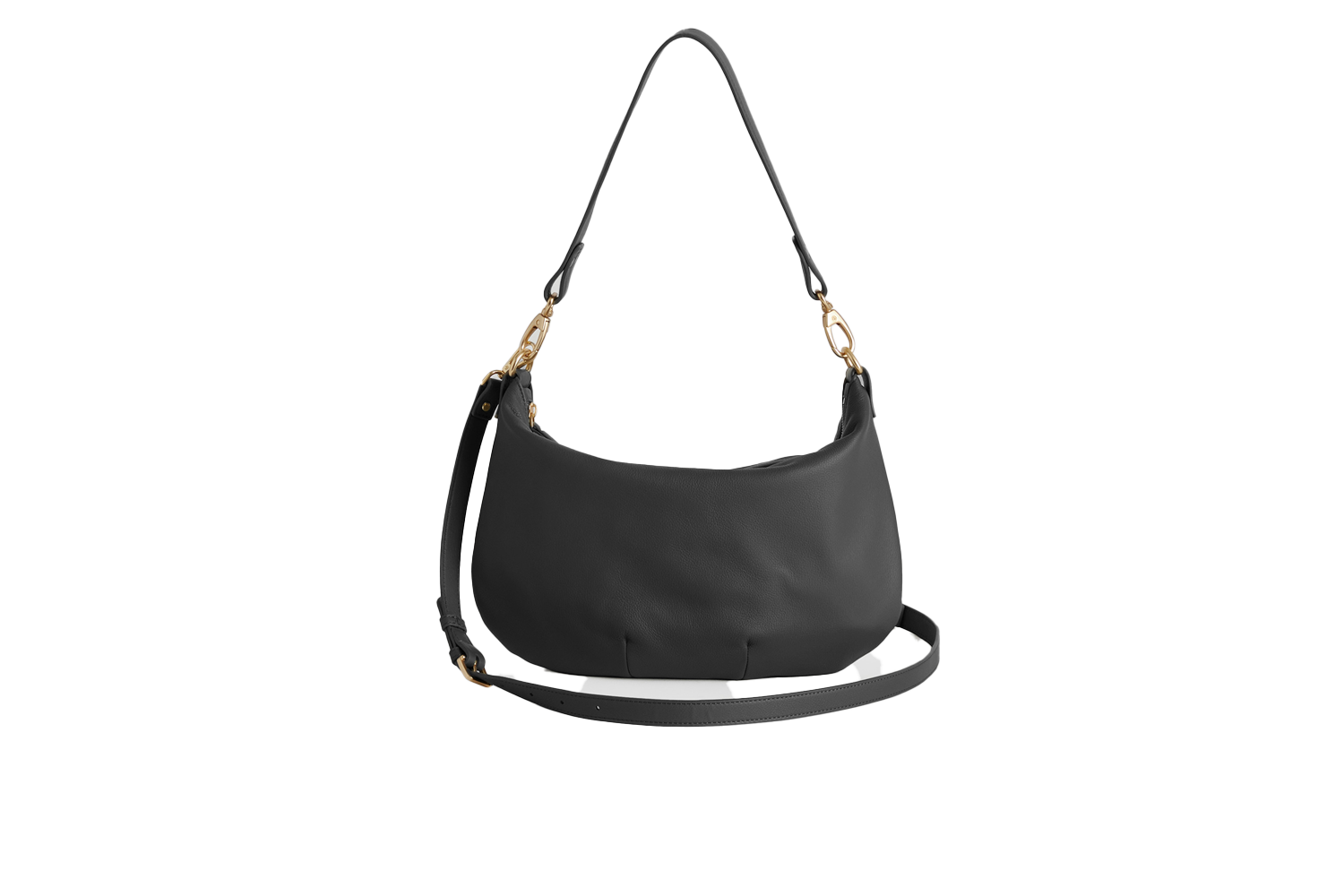 Quince Italian Leather Convertible Crescent Shoulder Bag