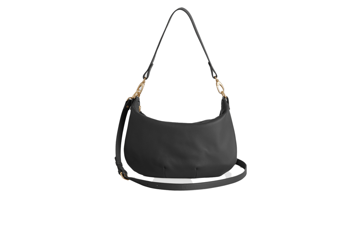 Quince Italian Leather Convertible Crescent Shoulder Bag