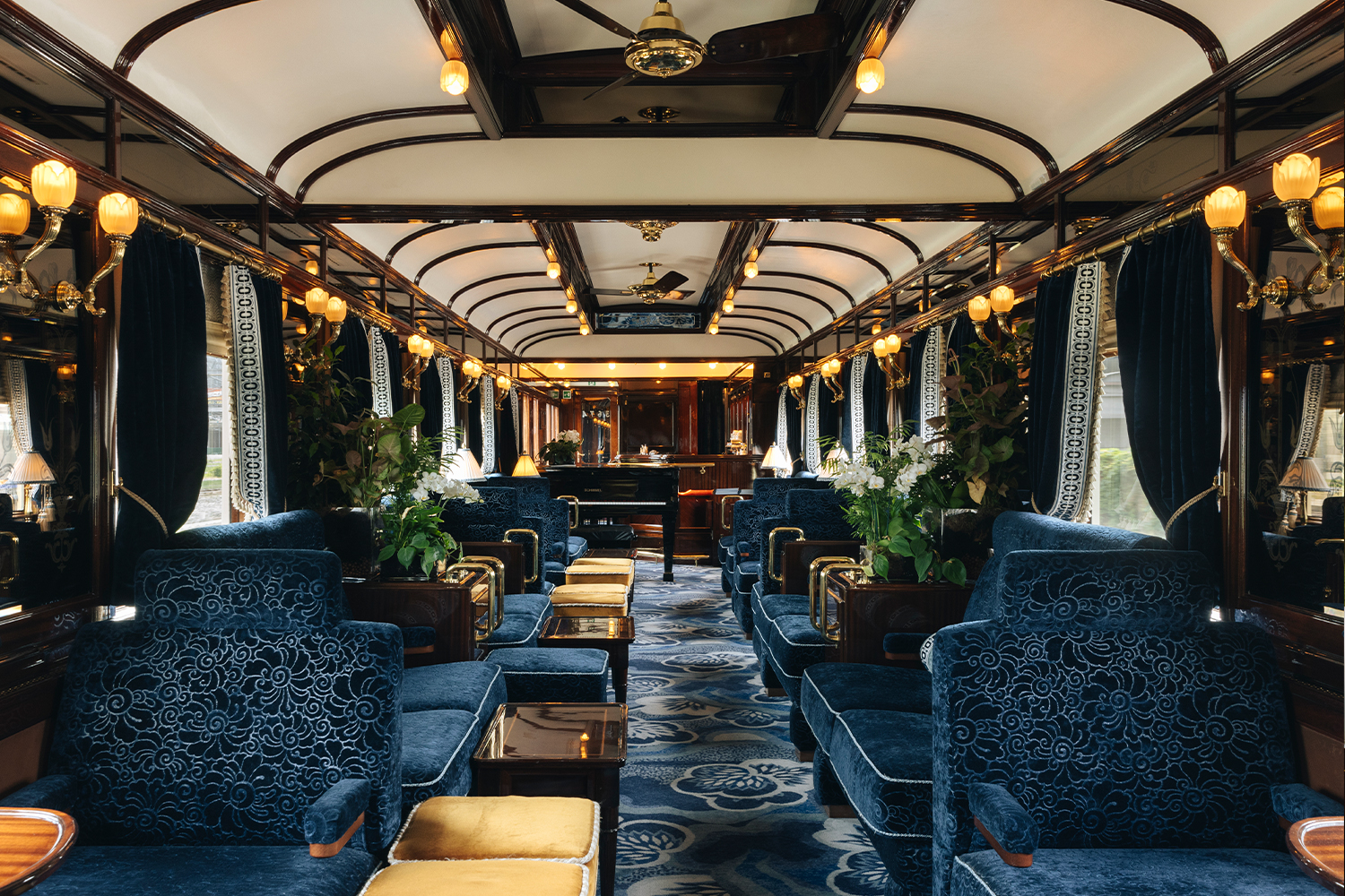 The bar car on the Venice Simplon-Orient-Express