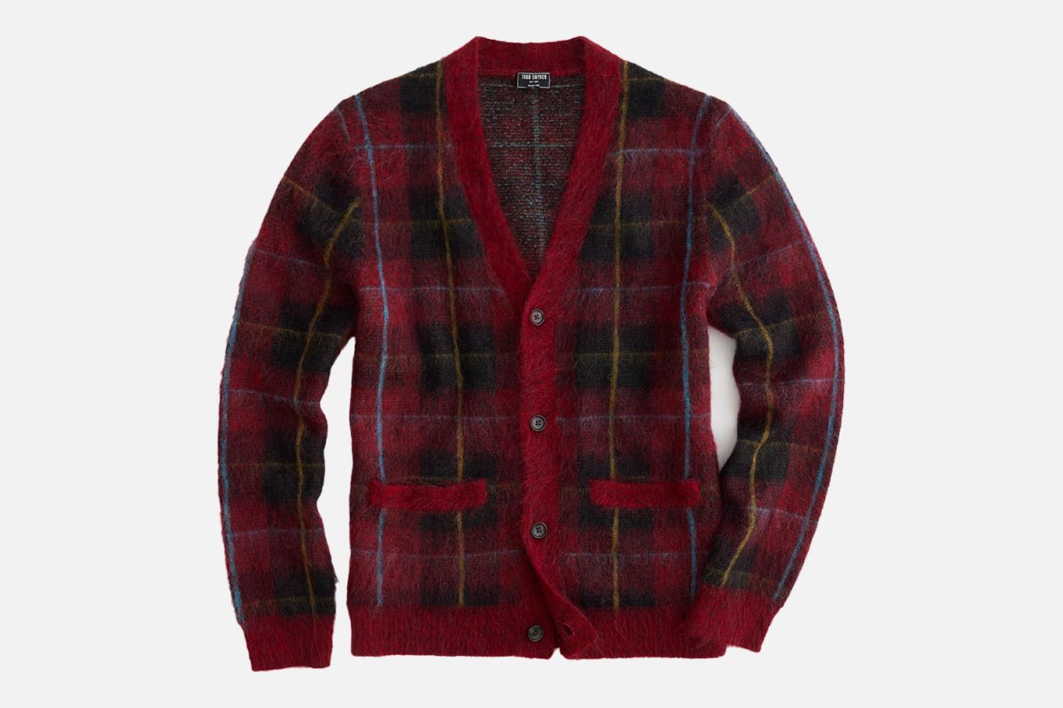 Todd Snyder Check Mohair Cardigan