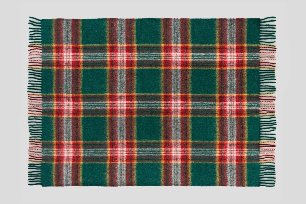 Woolrich Alpaca, Mohair and Wool Blend Waxed Green Blanket