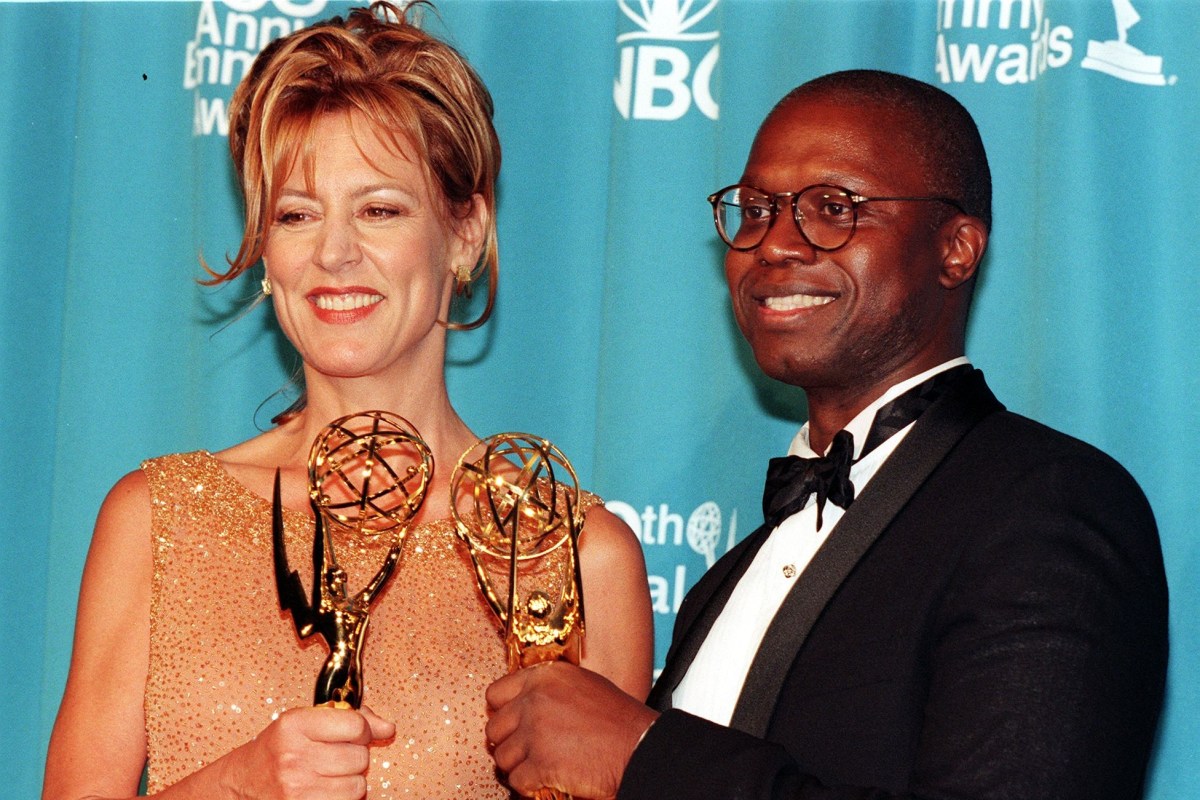 Andre Braugher with an Emmy Award