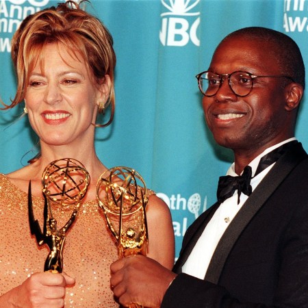 Andre Braugher with an Emmy Award