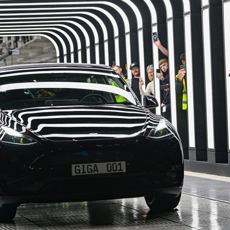 Elon Musk at the opening of Tesla’s Gigafactory outside Berlin in March 2022.