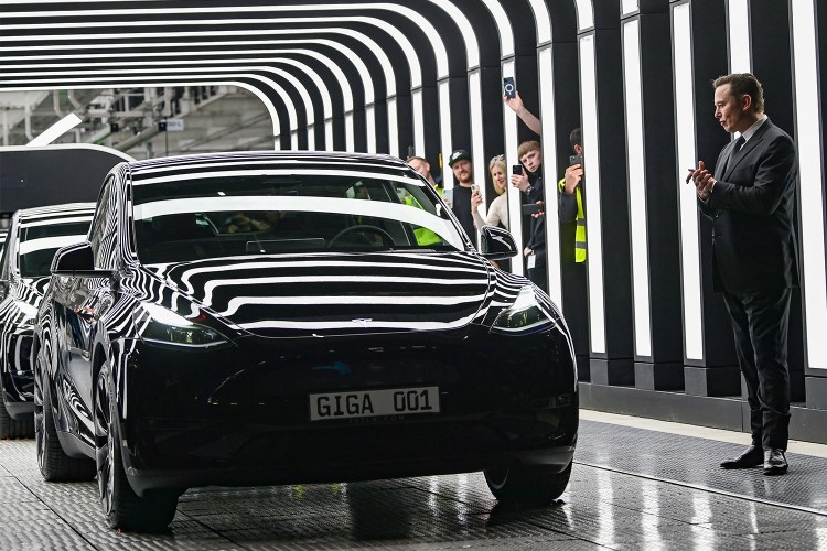 Elon Musk at the opening of Tesla’s Gigafactory outside Berlin in March 2022.