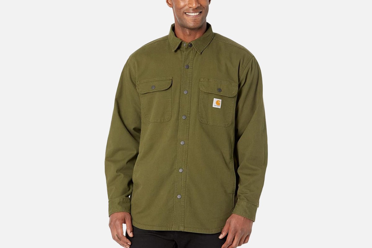Carhartt Rugged Flex Relaxed Canvas Fleece-Lined Shirt Jac