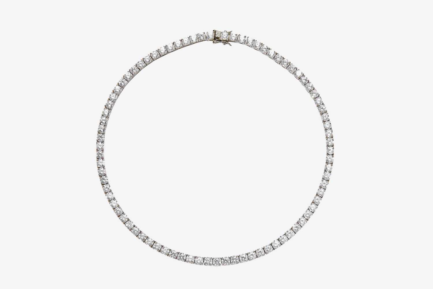 Dorsey Kate 4.5MM Round Cut Silver Riviere Necklace
