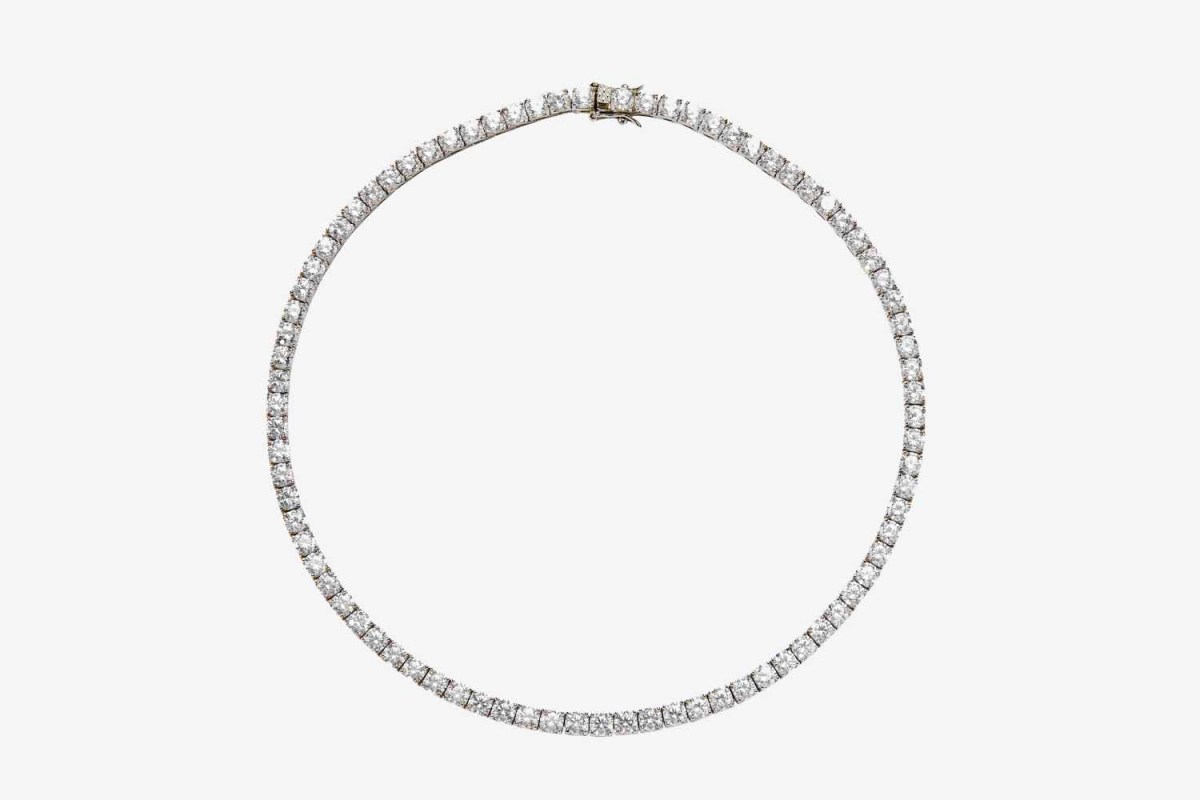 Dorsey Kate 4.5MM Round Cut Silver Riviere Necklace
