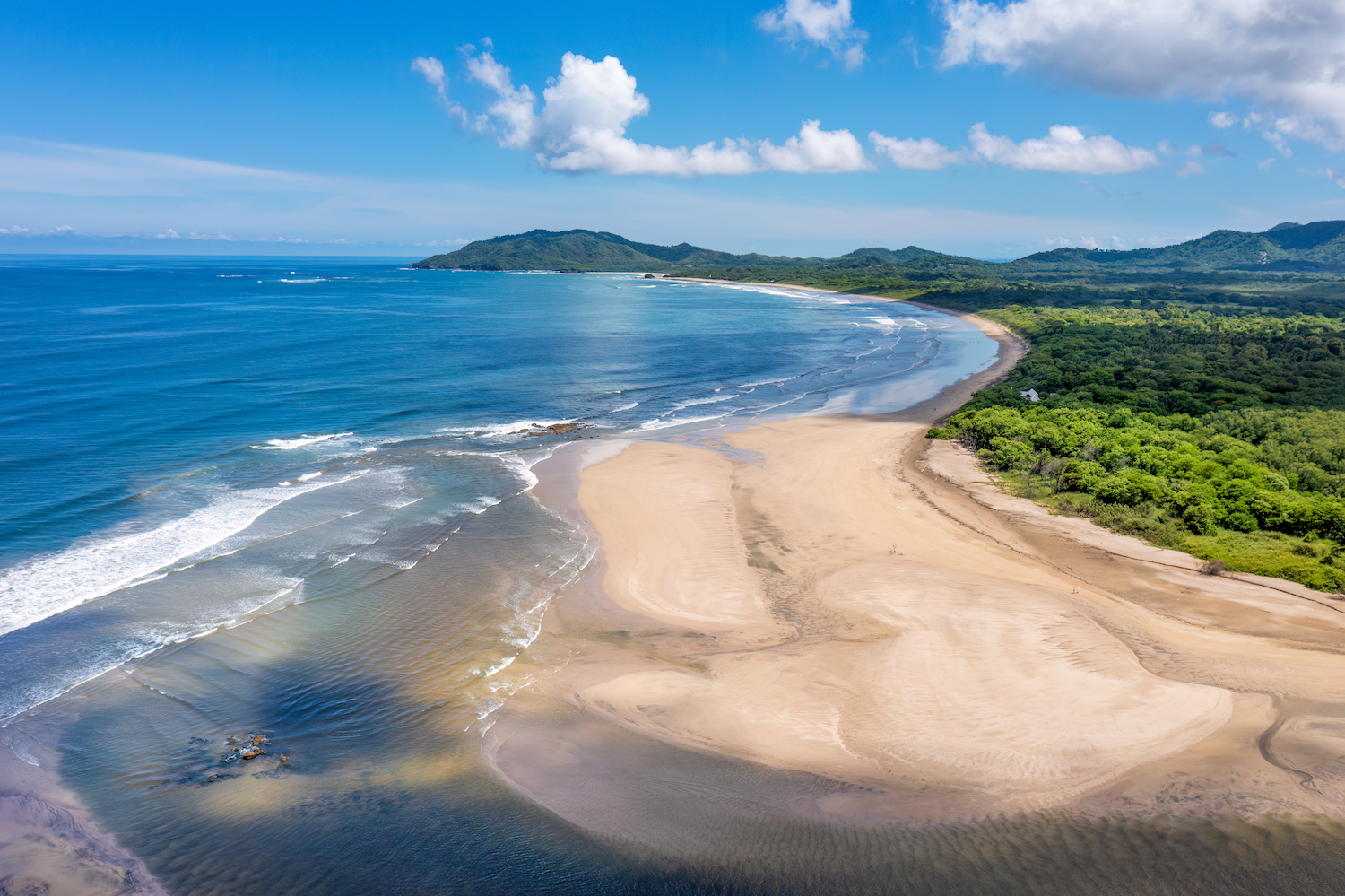 Aerial view of Tamarindo Beach and Estuary