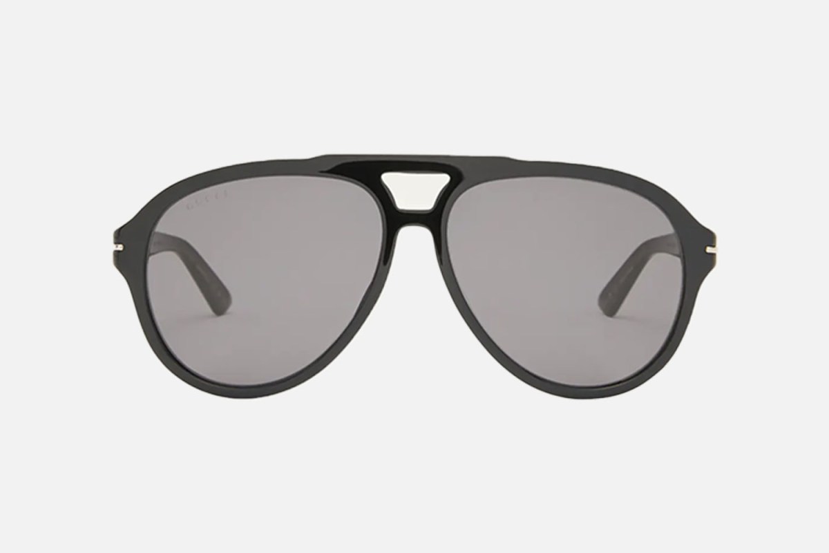 Gucci 57mm Polarized Pilot Sunglasses