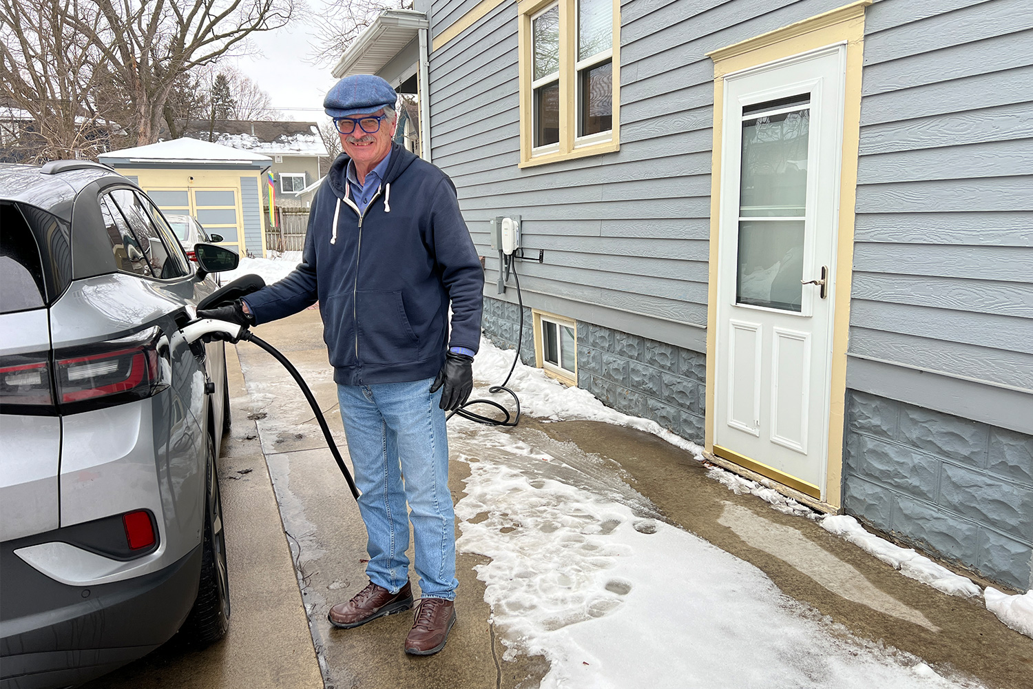 A Minnesota man charging his Volkswagen ID.4 EV
