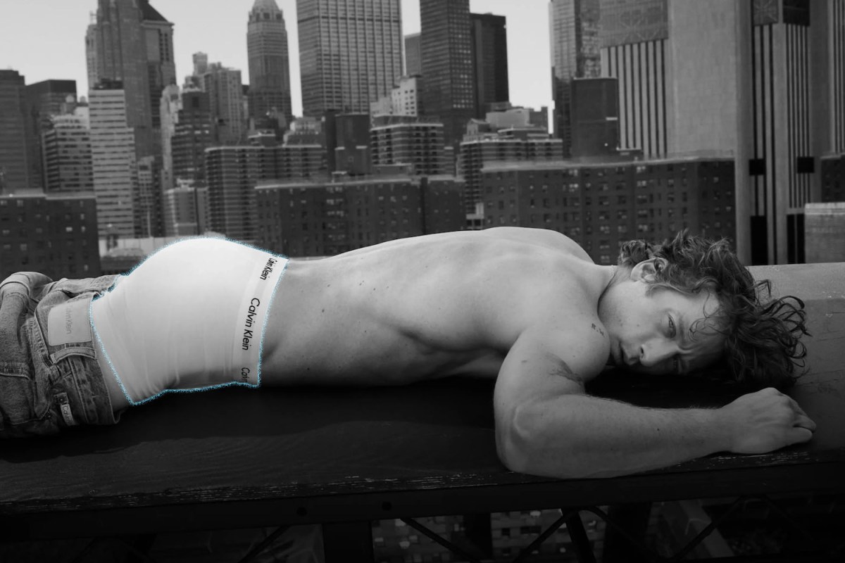 Jeremy Allen White in Calvin Klein underwear outside