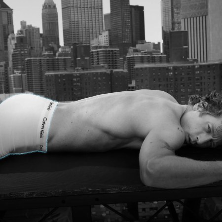 Jeremy Allen White in Calvin Klein underwear outside