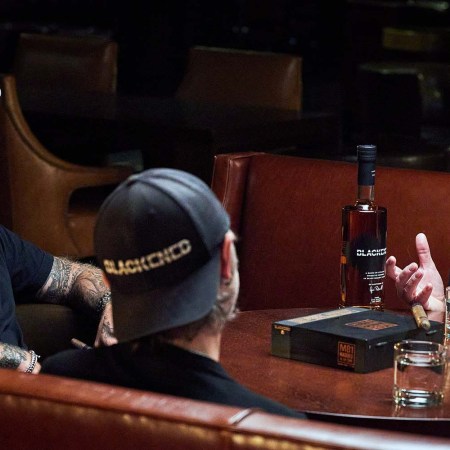 Metallica's James Hetfield and Lars Ulrich discussing music and whiskey with Blackened Master Distiller Rob Dietrich