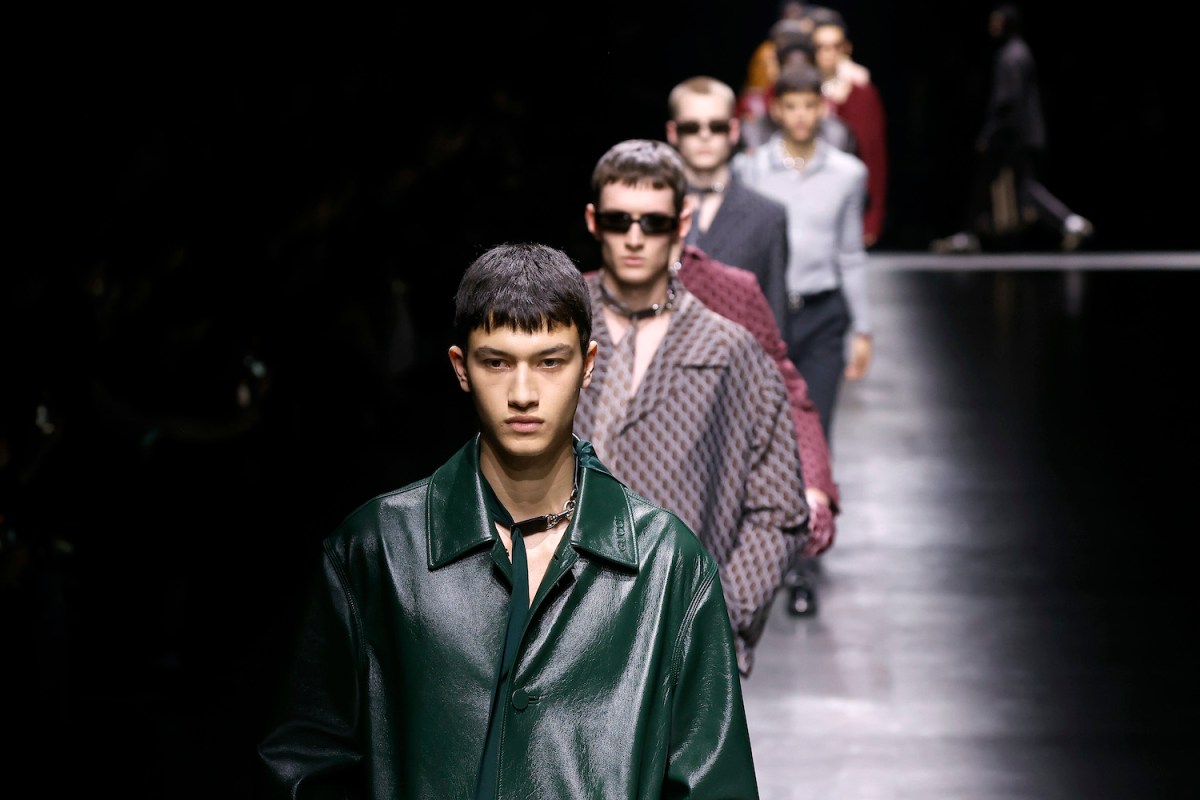 Atmosphere at the Gucci fashion show during the Milan Menswear Fall/Winter 2024-2025