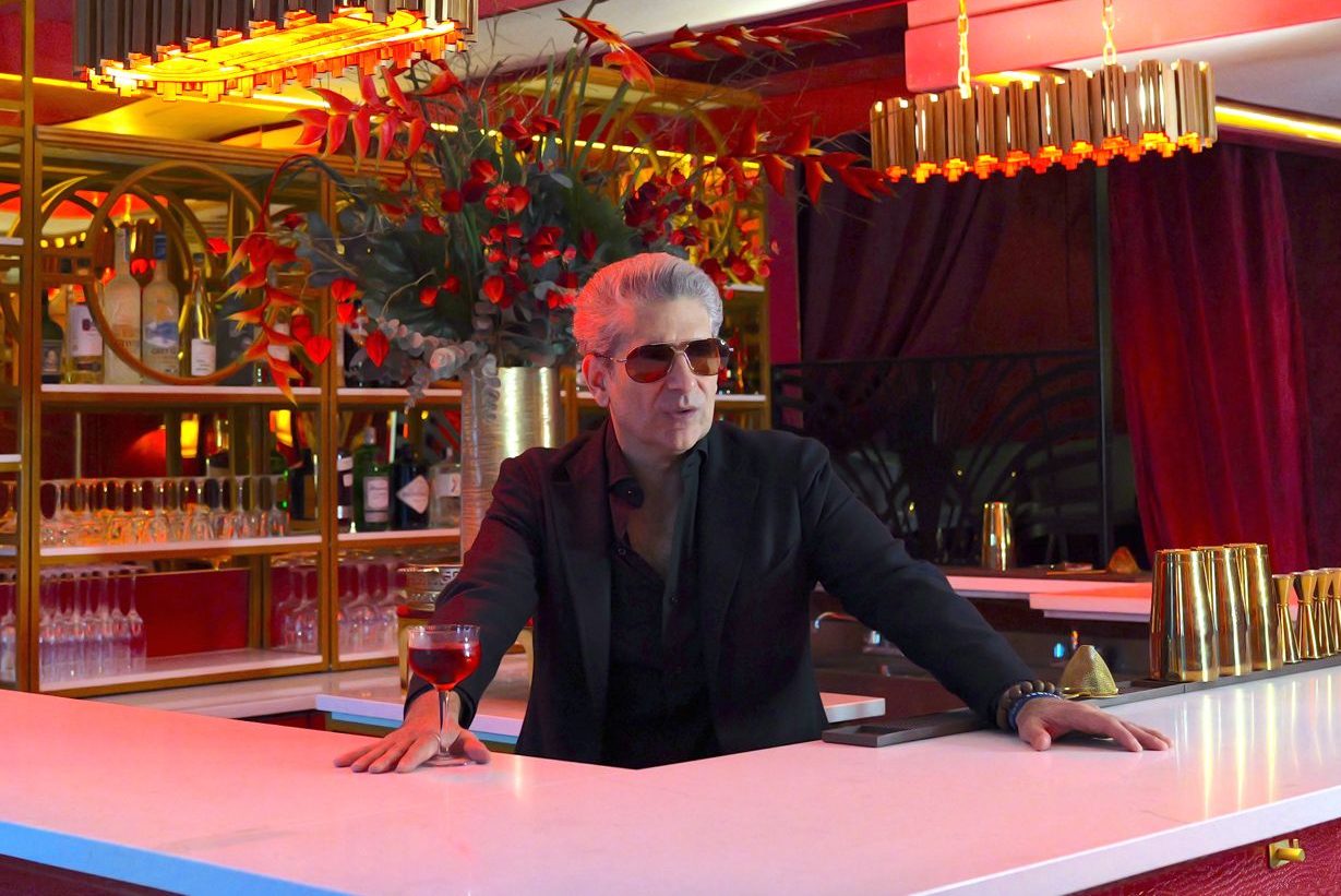 Michael Imperioli behind the bar at The Scarlet Lounge.