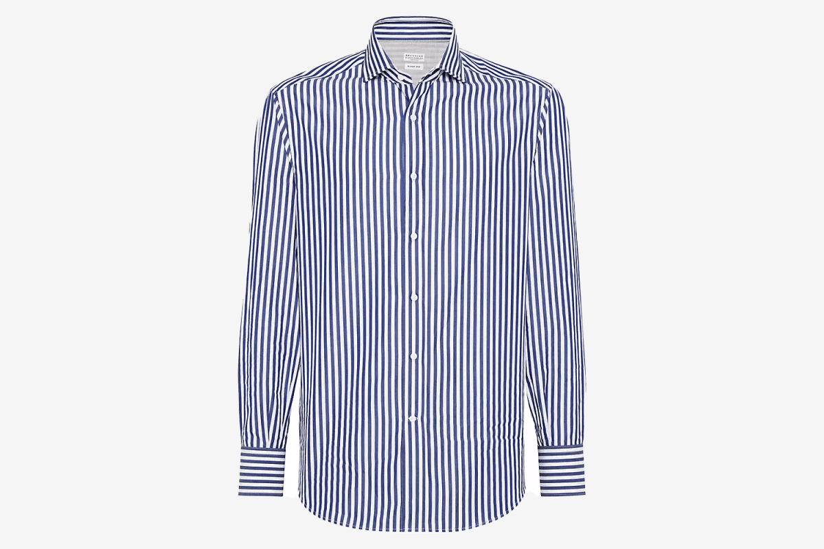 Brunello Cucinelli Striped Poplin Basic Fit