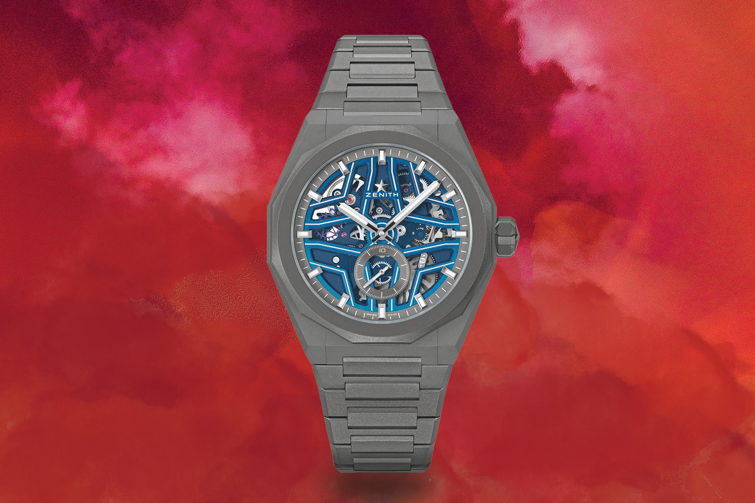 Gray and blue Zenith X Time & Tide Boutique Edition Defy Classic Night Surfer