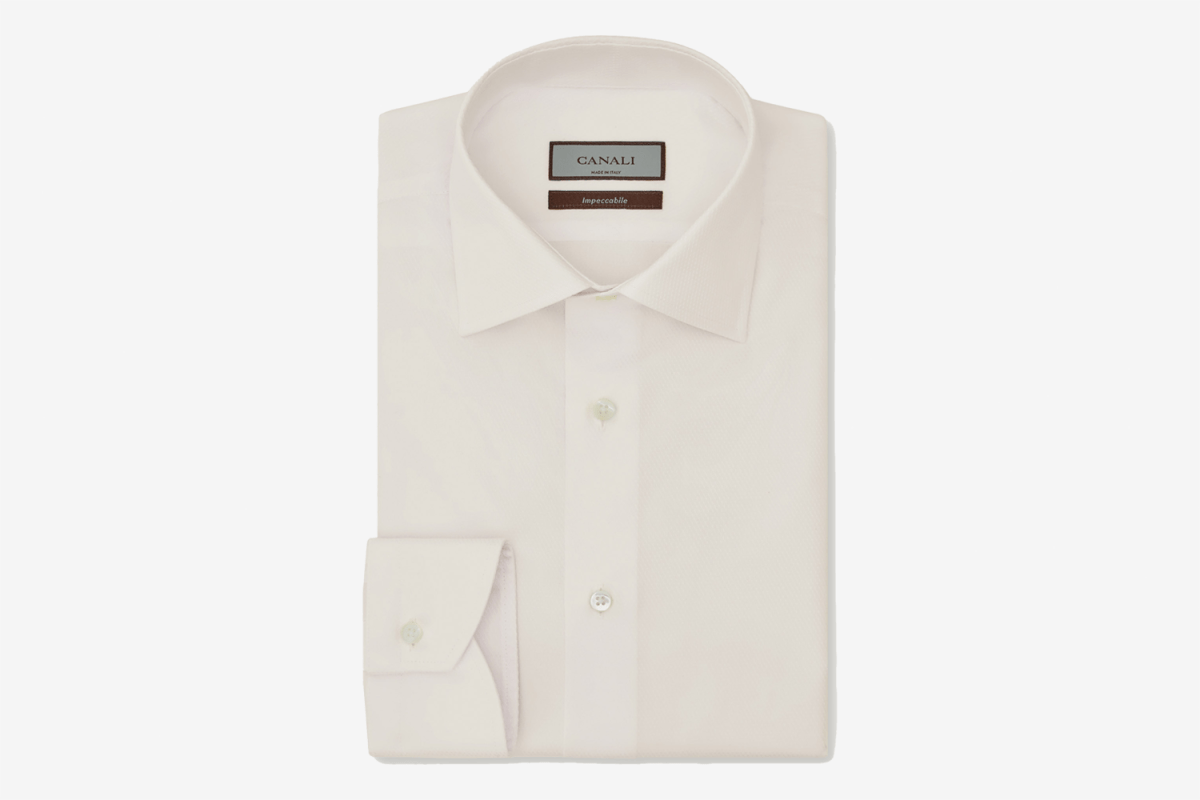 Canali Shirt in White Cotton