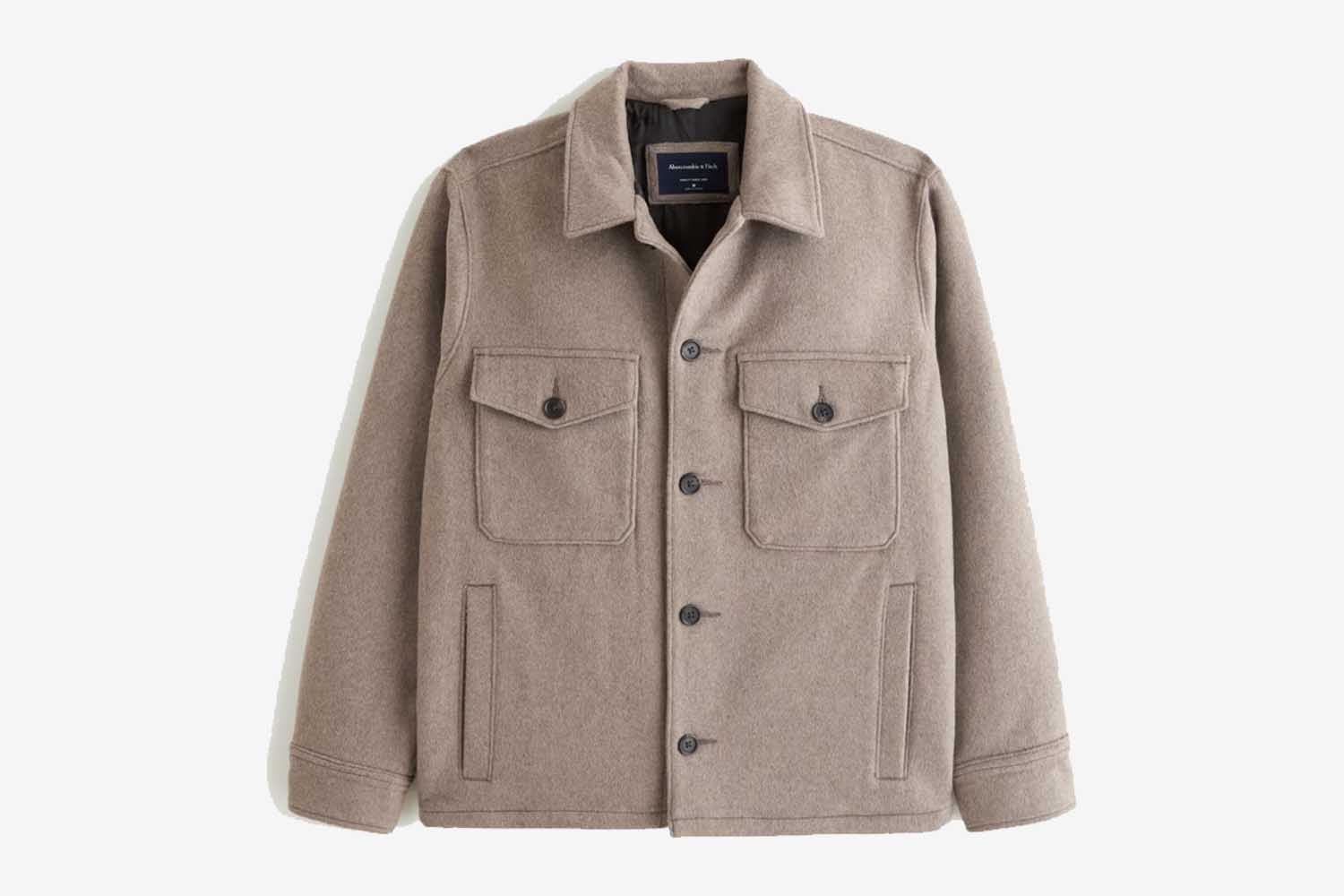 Abercrombie & Fitch Elevated Wool-Blend Shirt Jacket
