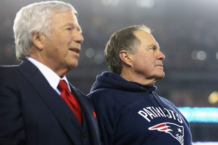 Patriots owner Robert Kraft and former coach Bill Belichick.