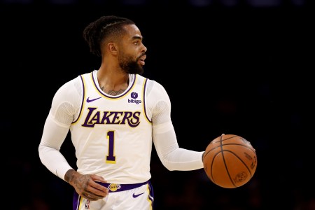 D'Angelo Russell of the Los Angeles Lakers, who was recently fined for kicking a basketball into the stands after a close win over the Golden State Warriors