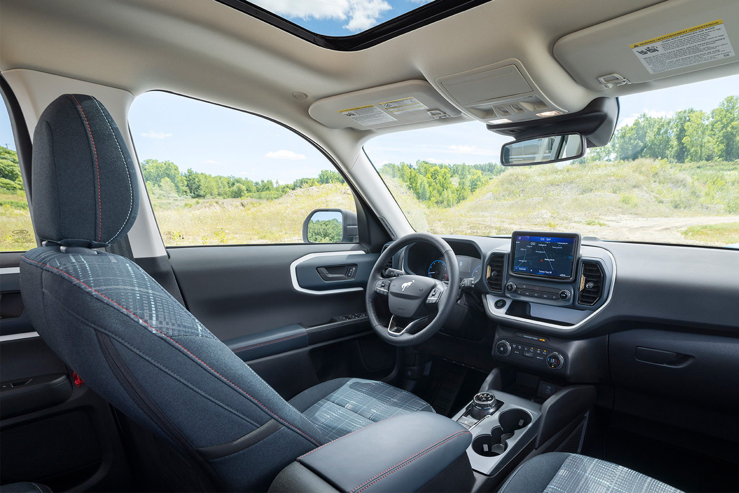 The low-key interior of the Ford Bronco Sport Heritage Edition SUV