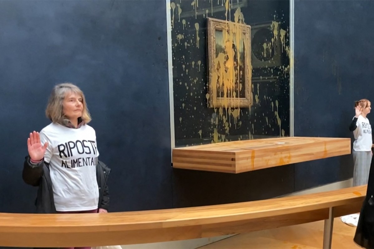 Mona Lisa Covered in Soup in Climate Protest InsideHook