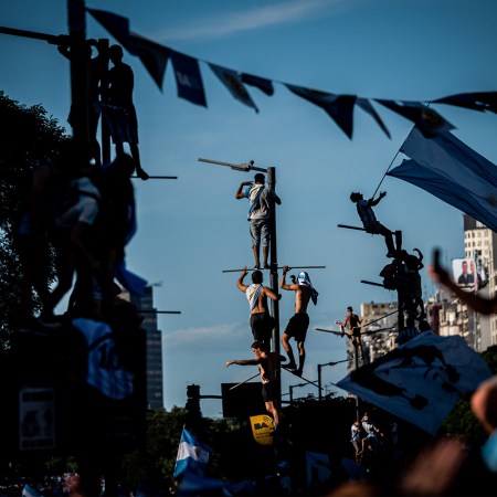 A photograph from Argentina's World Cup-winning parade in 2022. Here's why sports fandom, whether it results in a championship or not, is good for your mental health and the health of society.