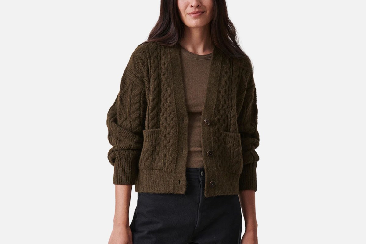 Buck Mason Highland Alpaca Cable Cardigan