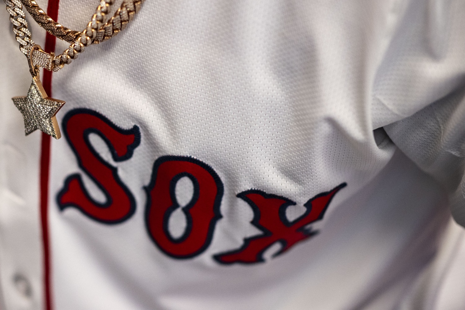 FT. MYERS, FLORIDA - FEBRUARY 20: Ceddanne Rafaela #43 of the Boston Red Sox poses during team photo day before a spring training team workout on February 20, 2024 at JetBlue Park at Fenway South in Fort Myers, Florida. (Photo by Billie Weiss/Boston Red Sox/Getty Images)
