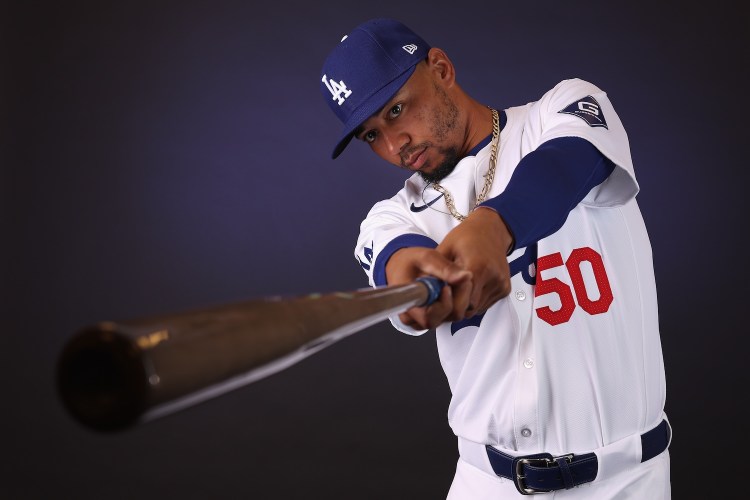 GLENDALE, ARIZONA - FEBRUARY 21: Mookie Betts #50 of the Los Angeles Dodgers poses for a portrait during photo day at Camelback Ranch on February 21, 2024 in Glendale, Arizona. (Photo by Christian Petersen/Getty Images)