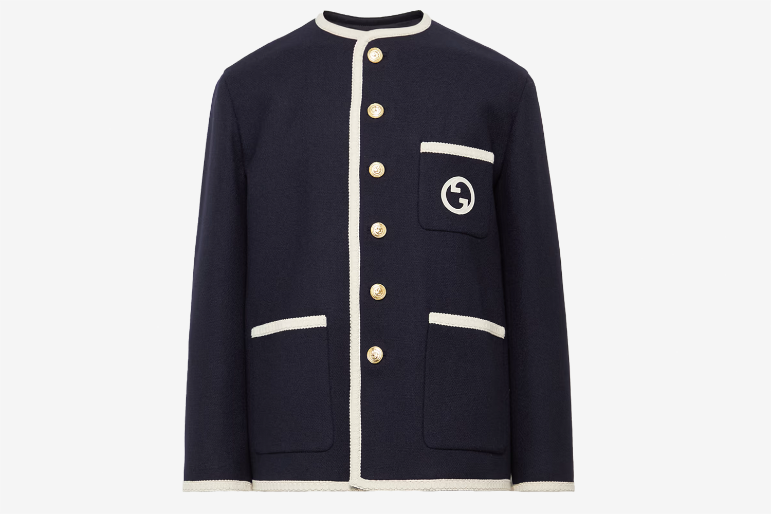 Gucci Embroidered Wool-Blend Tweed Jacket