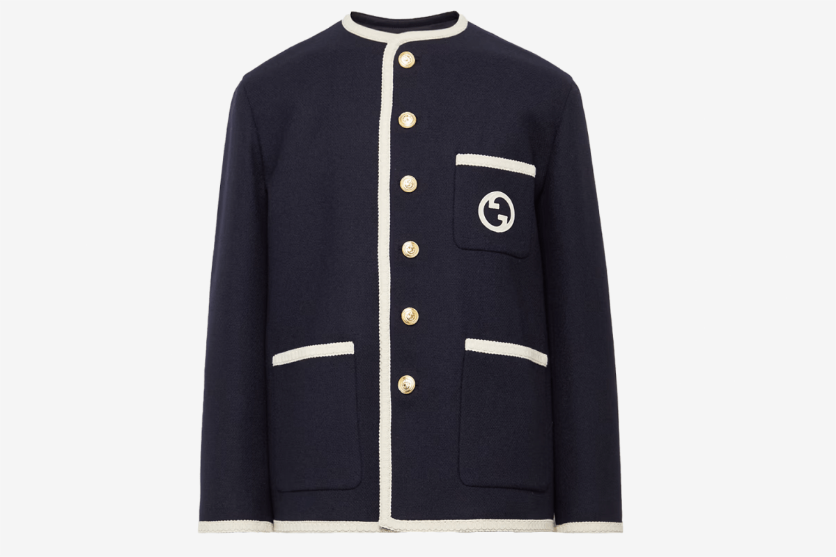 Gucci Embroidered Wool-Blend Tweed Jacket