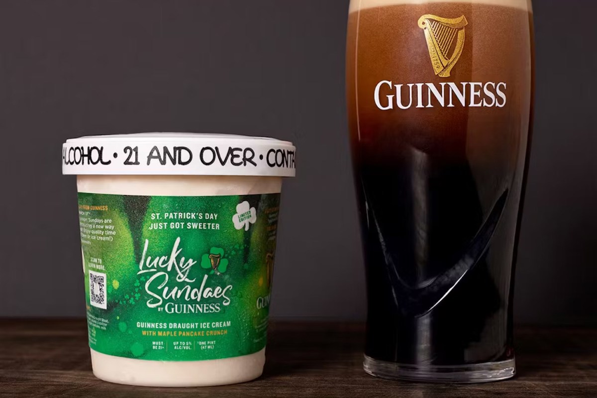 “Guinness Lucky Sundaes” Boozy Ice Cream