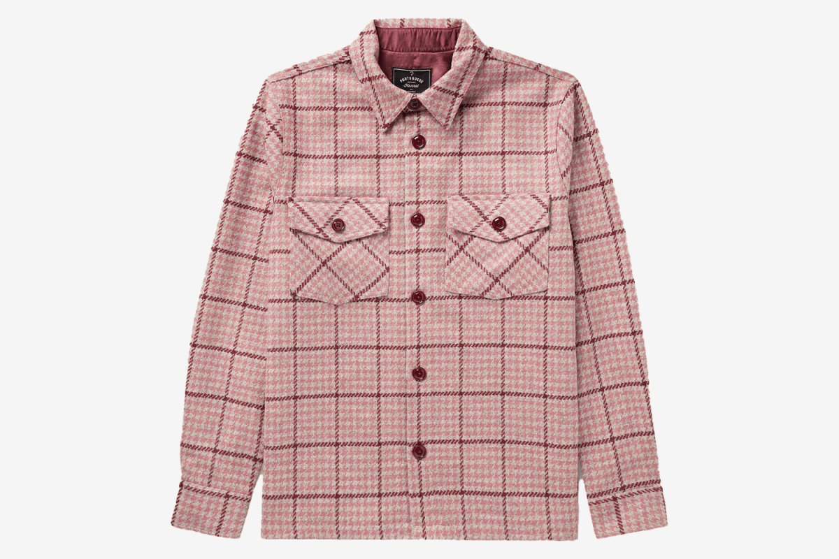 Portuguese Flannel Checked Wool-Tweed Overshirt