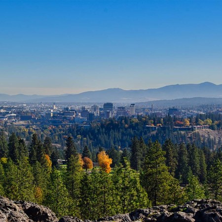 view of the City of Spokane from Palisades Park